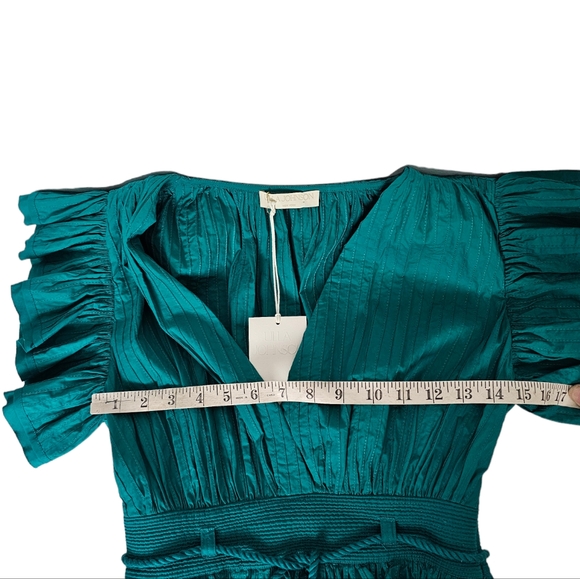 Ulla Johnson Camilla Mini Dress Teal Green Verdigris New With Tags Size 0 - Picture 7 of 10